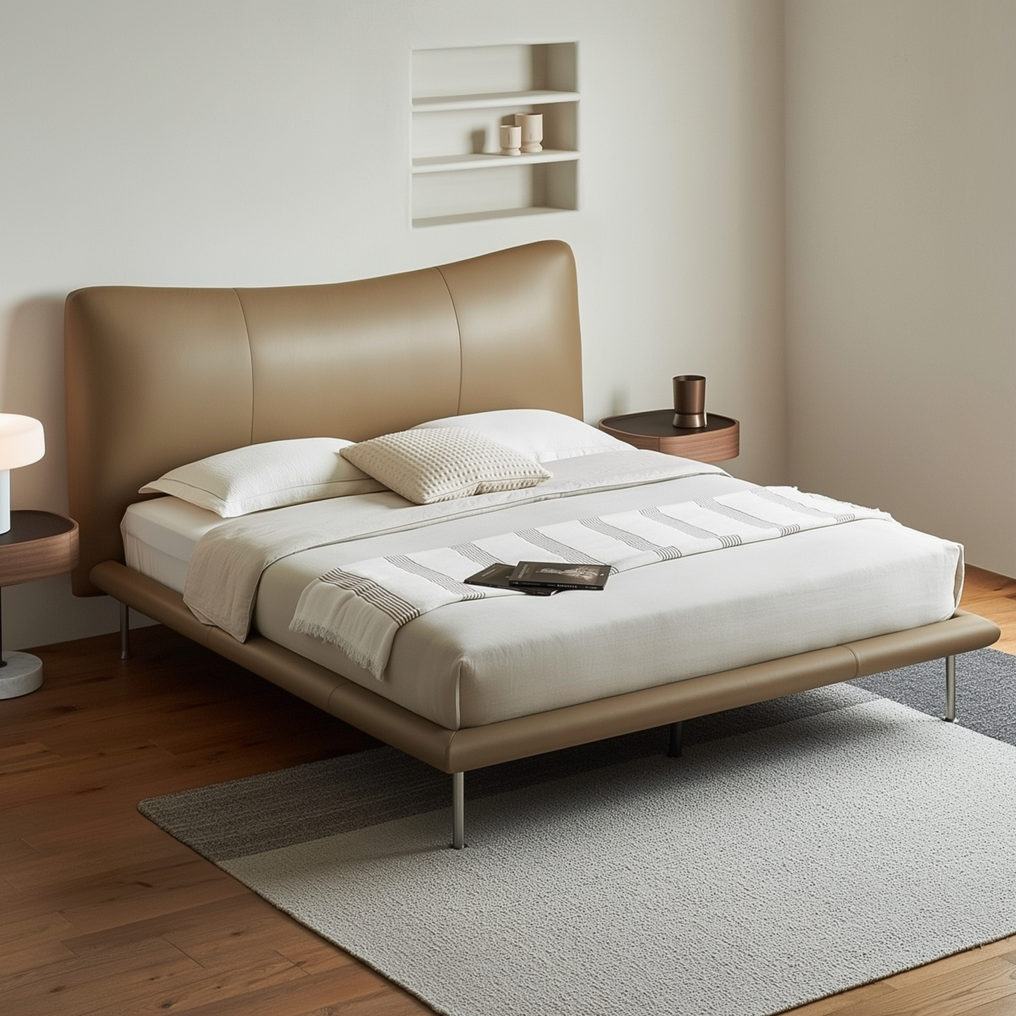 Choco Swirl Leather Bed-Black