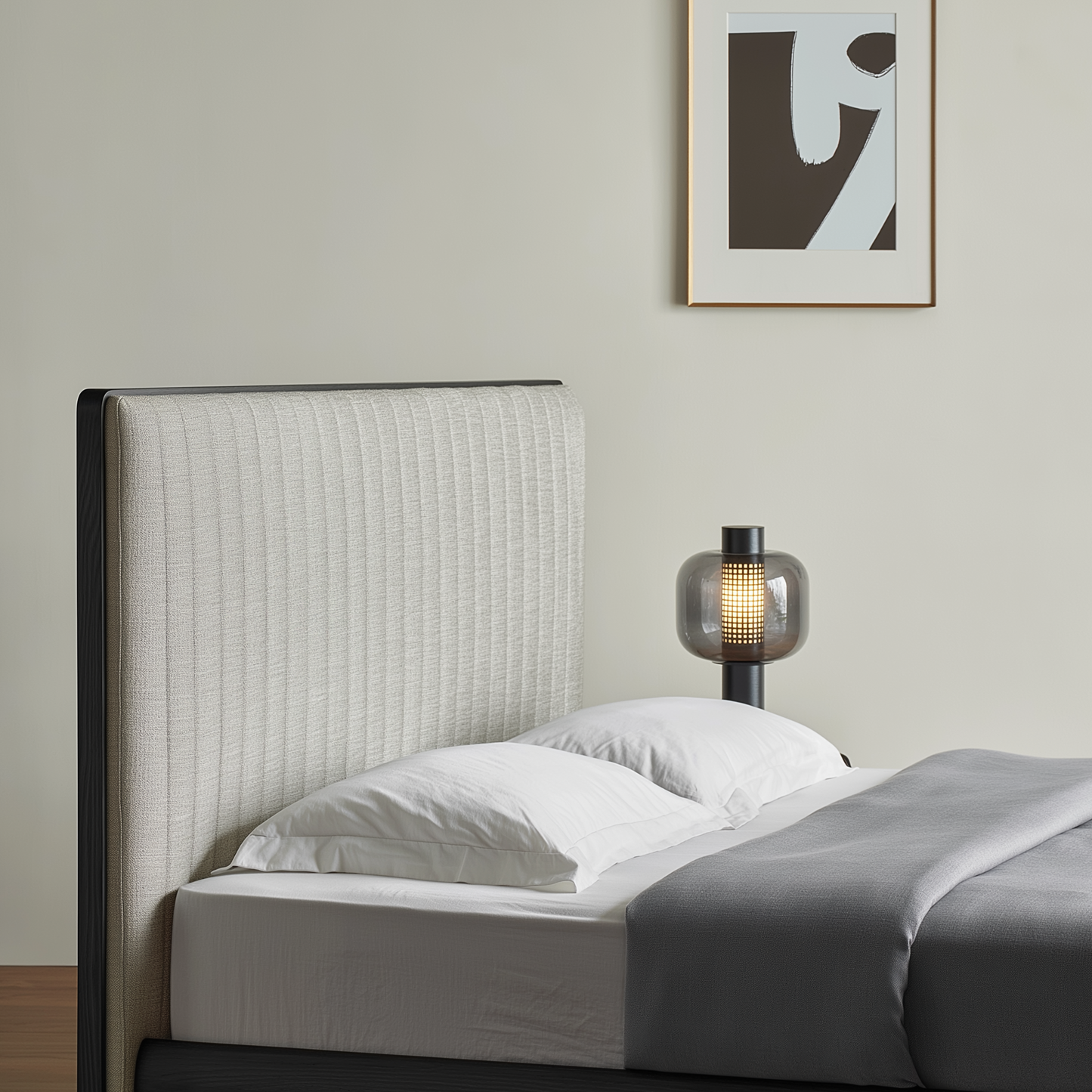 Muffin Edge Fabric Bed-Black