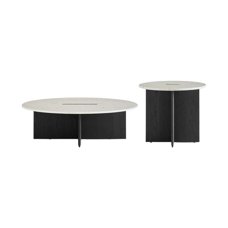 Origami Round Coffee Table Set-Black