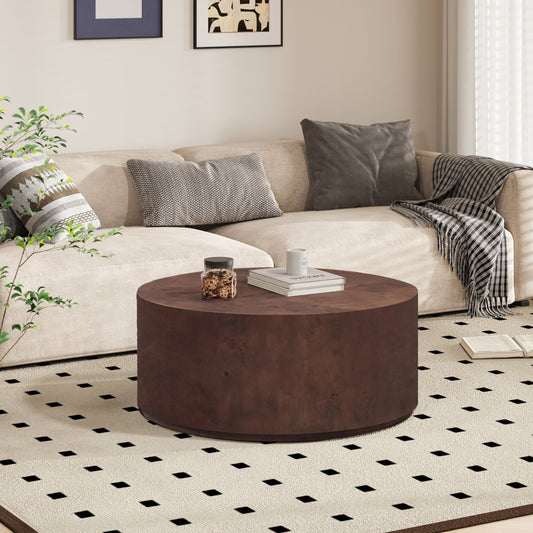 Henton Drum Coffee Table-Walnut