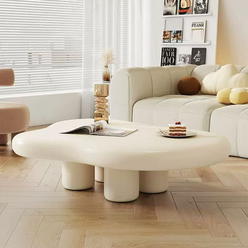 Modern Minimalist Cloud-Shaped Medium Density Fiberboard Carbon Steel Coffee Table 1-Tier For Living Room