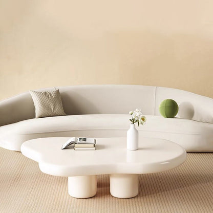 Modern Minimalist Cloud-Shaped Medium Density Fiberboard Carbon Steel Coffee Table 1-Tier For Living Room