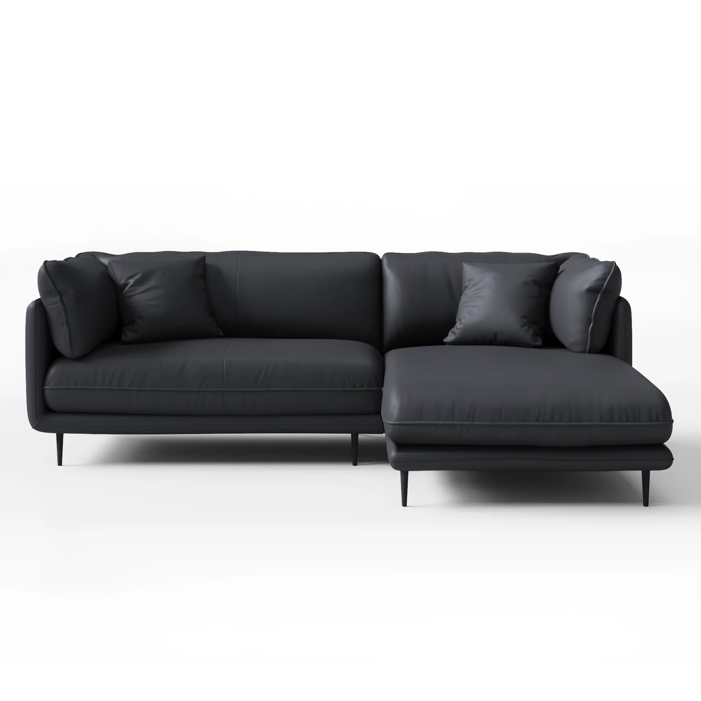 Vanilla Black Leather Sectional