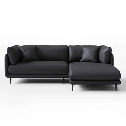 Vanilla Black Leather Sectional