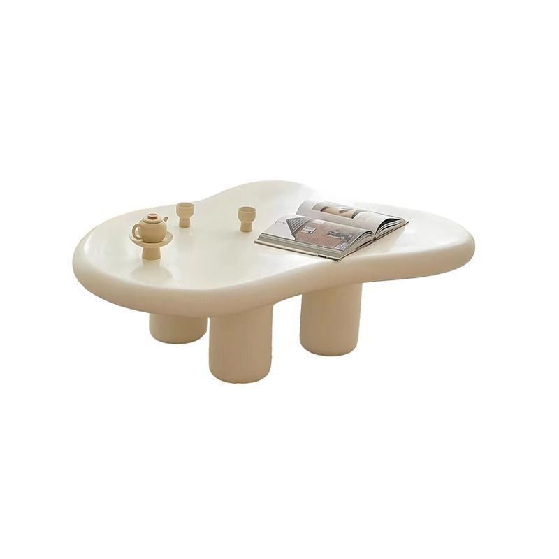 Modern Minimalist Cloud-Shaped Medium Density Fiberboard Carbon Steel Coffee Table 1-Tier For Living Room