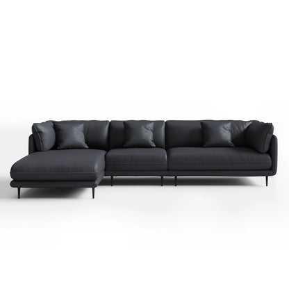 Vanilla Black Leather Sectional