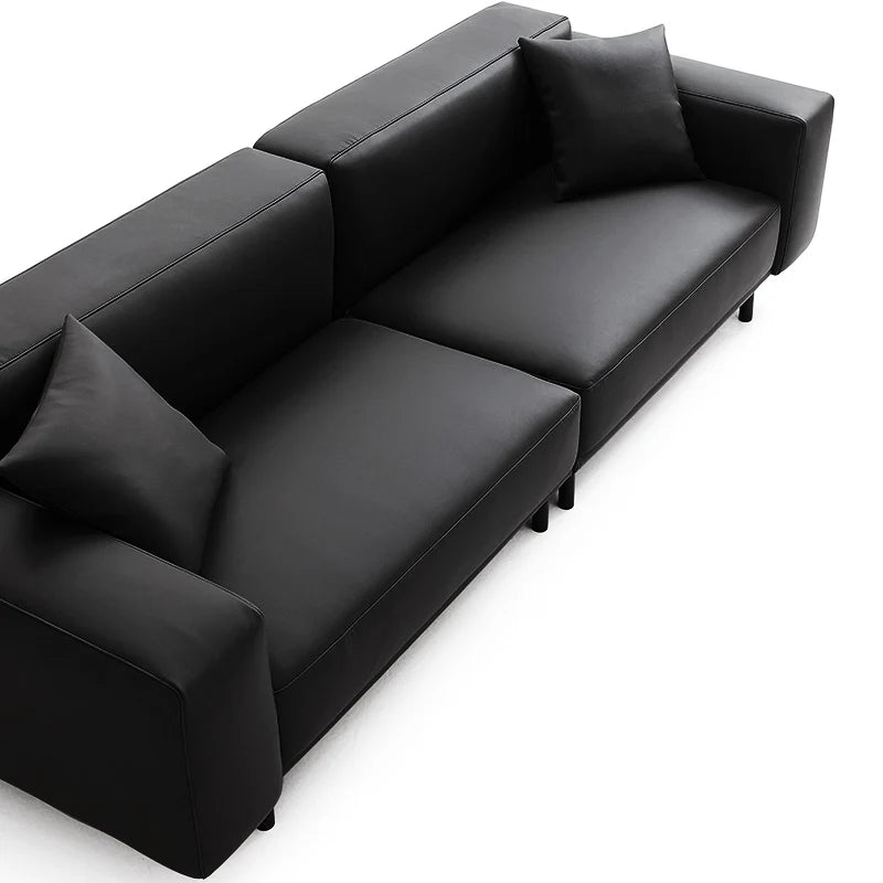 Noble Black Leather Sofa