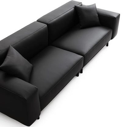 Noble Black Leather Sofa
