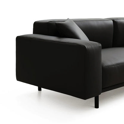 Noble Black Leather Sofa