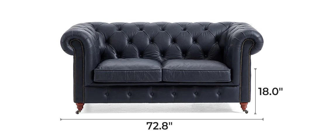 Durango Chesterfield Top Grain Leather Tufted Sofa