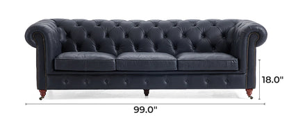 Durango Chesterfield Top Grain Leather Tufted Sofa