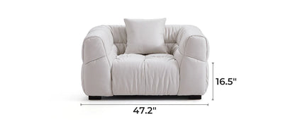 Boba Cream Leathaire Armchair