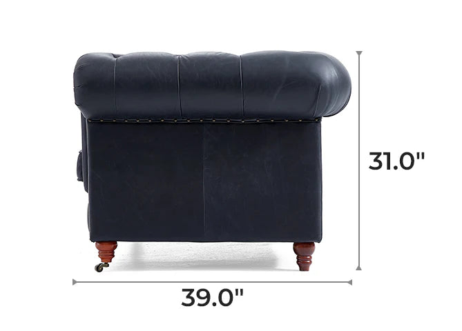 Durango Chesterfield Top Grain Leather Tufted Sofa