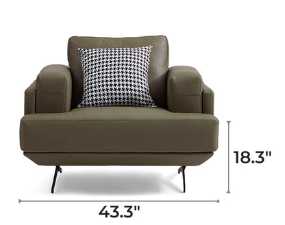 Olivia Top Grain Genuine Leather Armchair