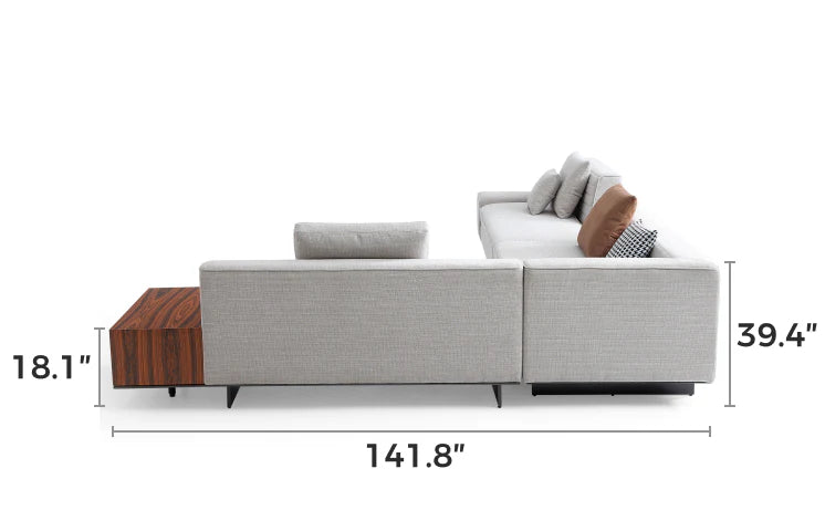 Brandy Channel Tufting Sectional with Coffee Table