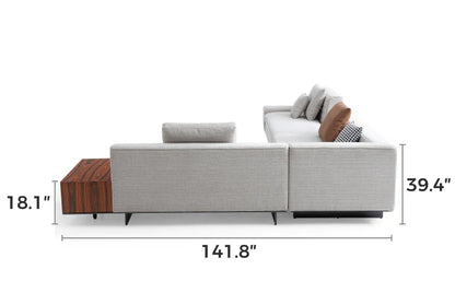 Brandy Channel Tufting Sectional with Coffee Table