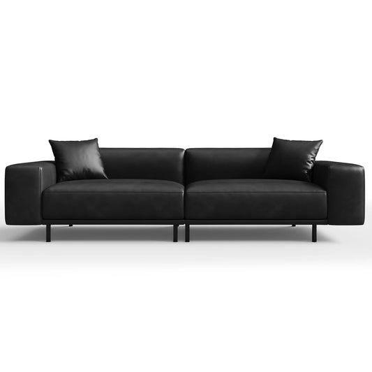 Noble Black Leather Sofa