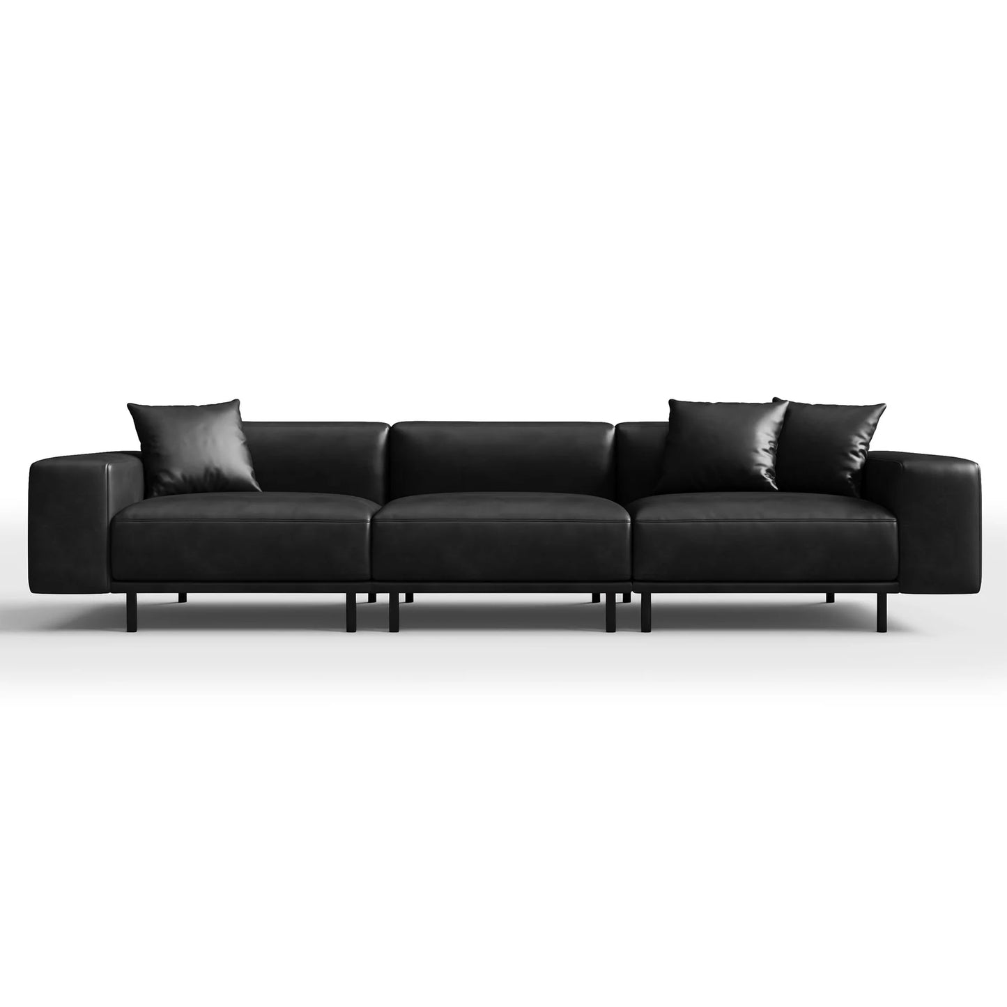Noble Black Leather Sofa