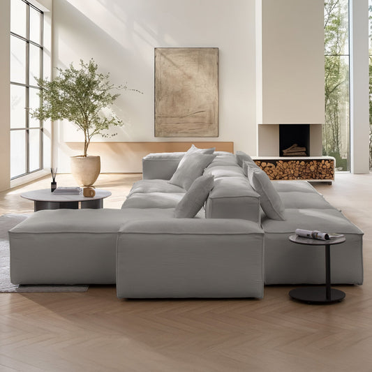 Freedom Modular Gray Double Sided Sectional Sofa-Gray