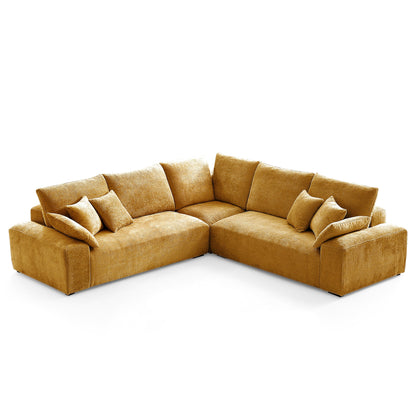 The Empress Beige Corner Sectional Sofa-Yellow-109.5"