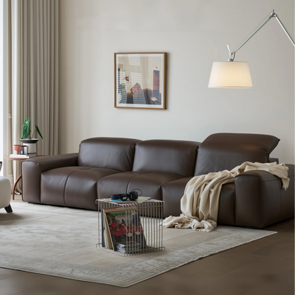 Nero Brown Recliner Leather Lounge Sofa
