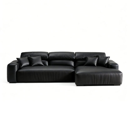 Chestnut Brown Leather Sectional