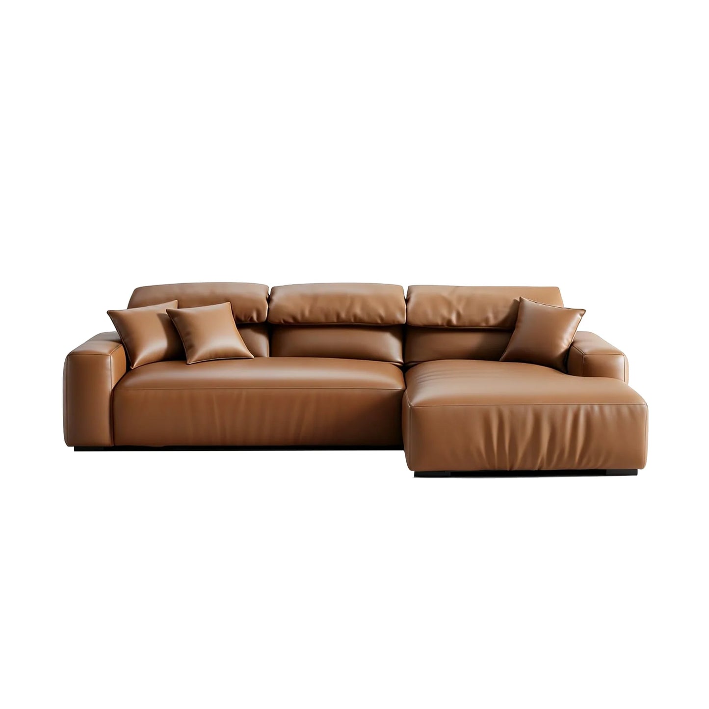 Chestnut Brown Leather Sectional