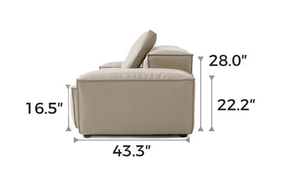 Cube Modular Beige Genuine Leather Sofa