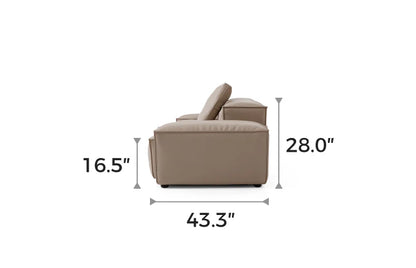 Cube Modular Khaki Genuine Leather Armchair