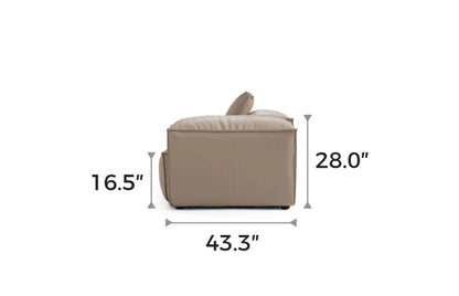 Cube Modular Khaki Genuine Leather Armchair