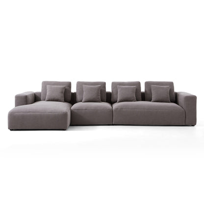 Nathan Modular Dark Gray Natural Linen Sectional Sofa-Dark Gray-151.0"-Facing Left