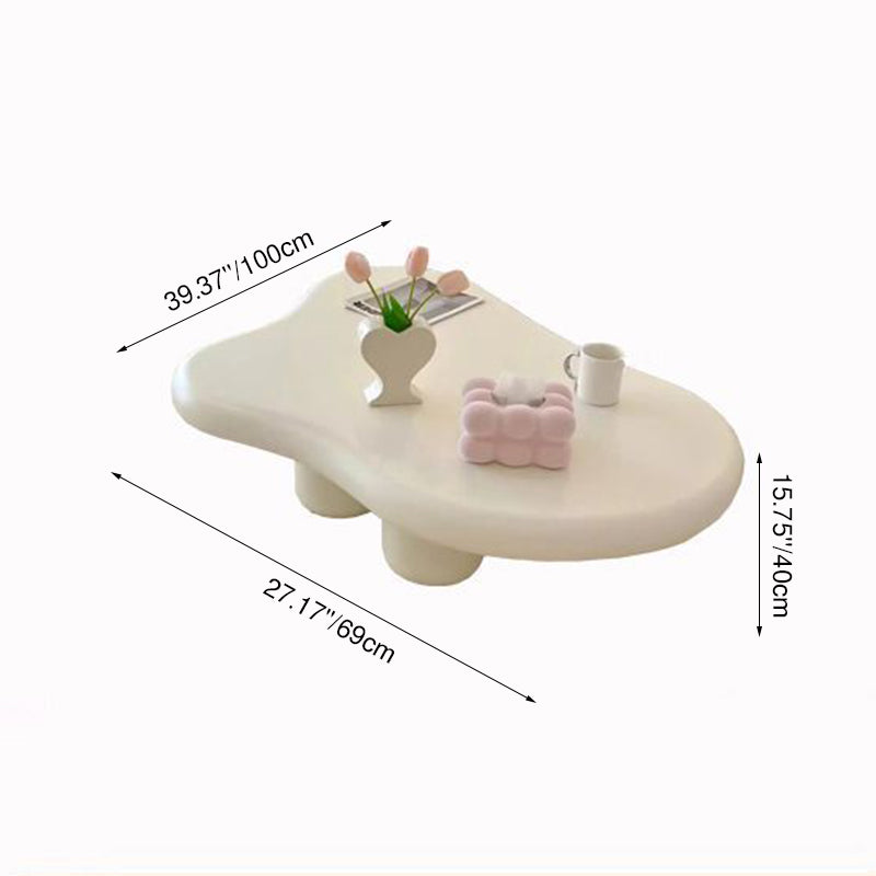 Modern Minimalist Cloud-Shaped Medium Density Fiberboard Carbon Steel Coffee Table 1-Tier For Living Room