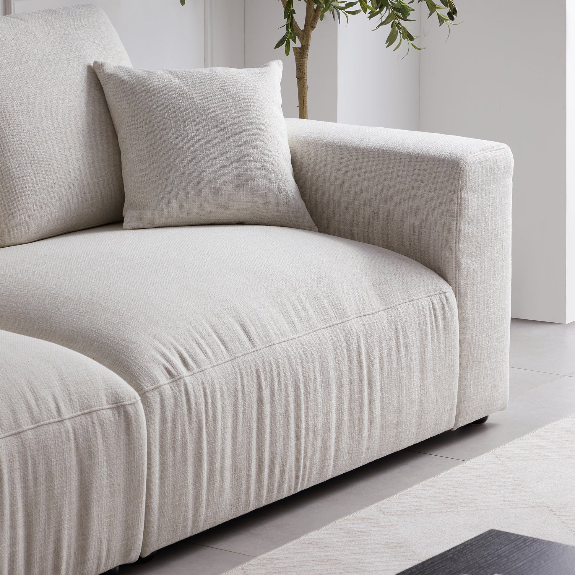 Serrat Beige Performance Fabric Sofa-Beige