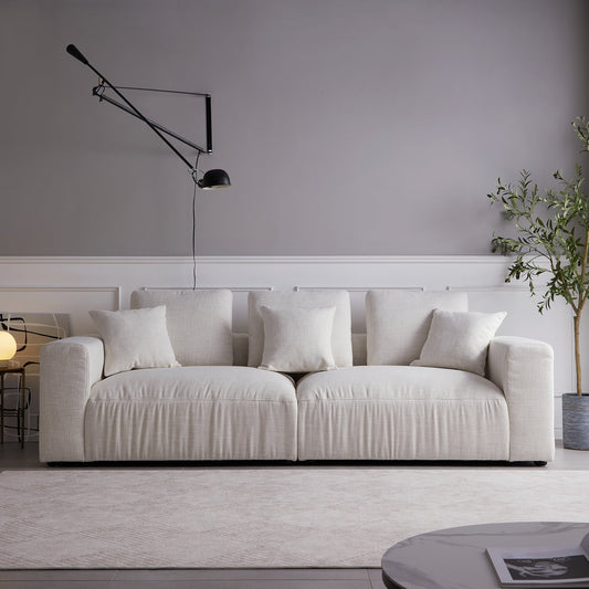 Serrat Beige Performance Fabric Sofa-Beige
