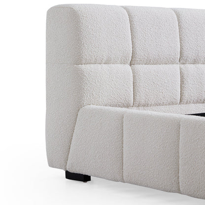 Cushy Boucle Fabric Bed-White