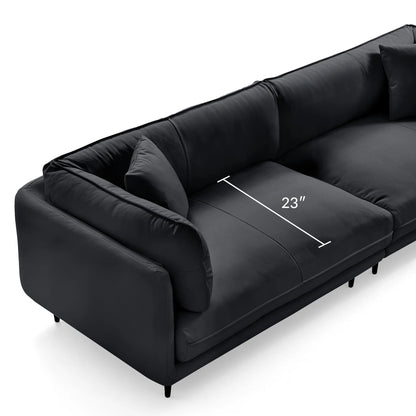 Vanilla Black Leather Sectional