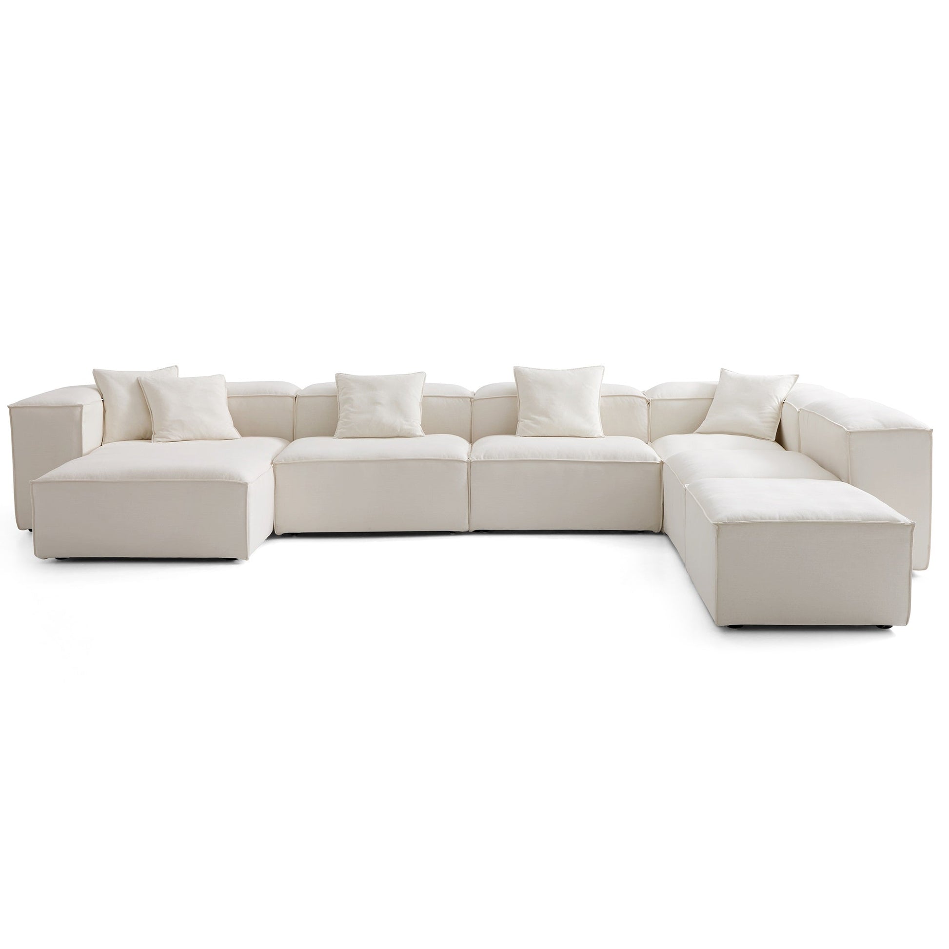 Freedom Modular Beige Open End Sectional Sofa-Beige-177.2"-High