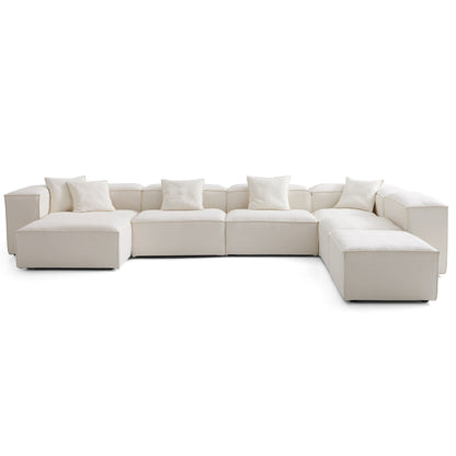 Freedom Modular Beige Open End Sectional Sofa-Beige-177.2"-High