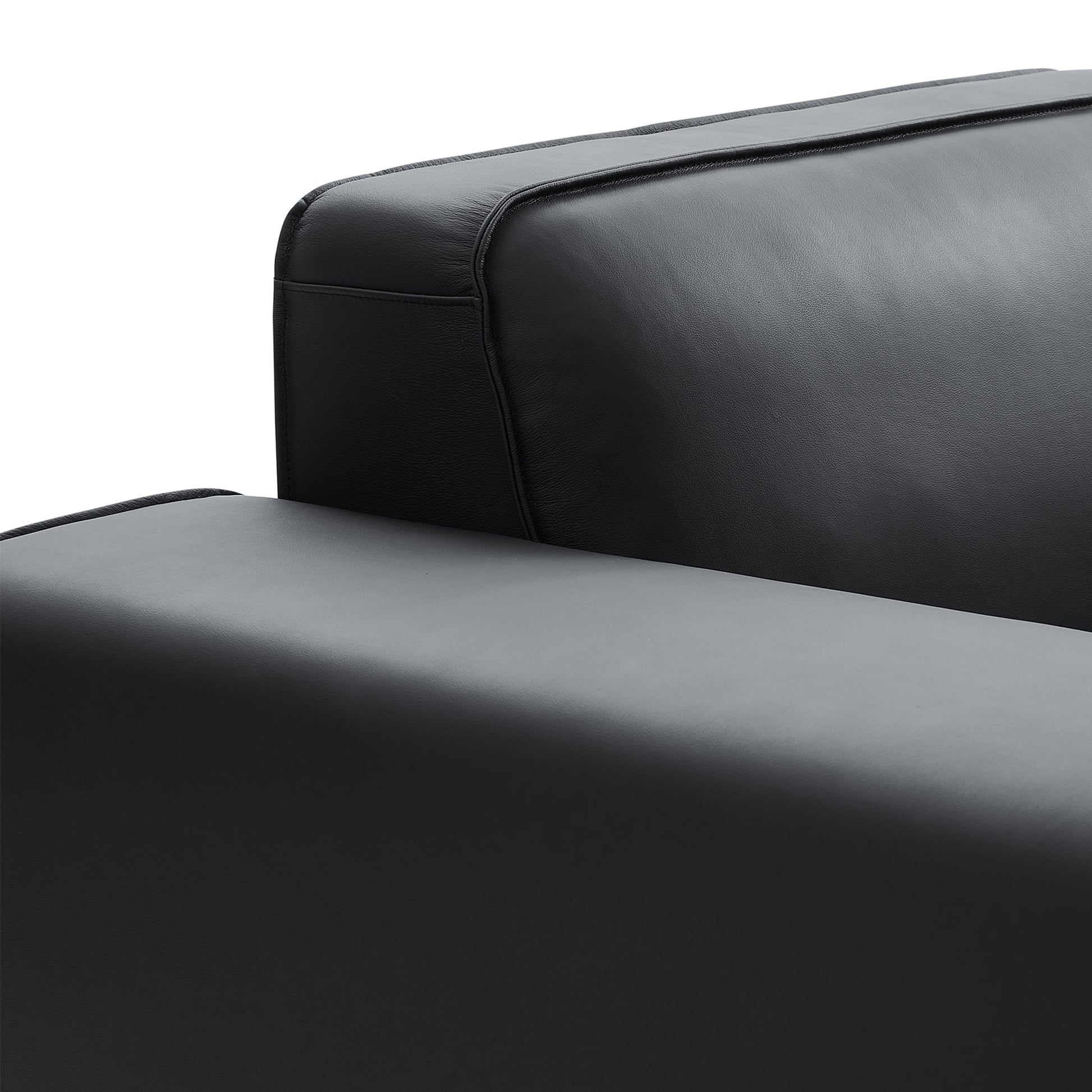 Domus Modular Khaki Leather Armchair-Black