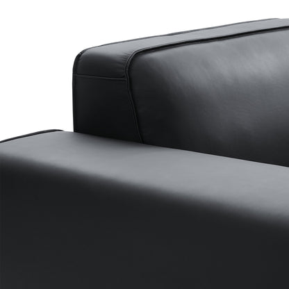 Domus Modular Khaki Leather Armchair-Black
