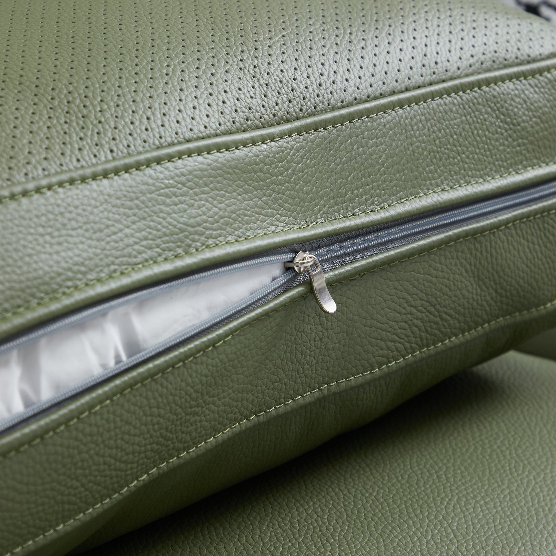 Olivia Top Grain Genuine Leather Sofa-Green