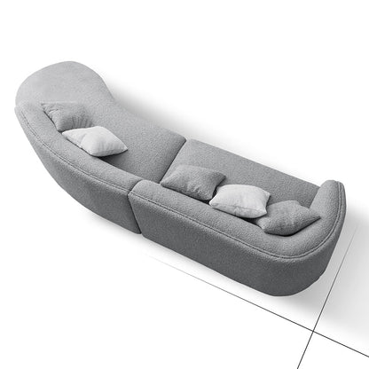Wabi Sabi White Crescent Bay Sofa-Gray