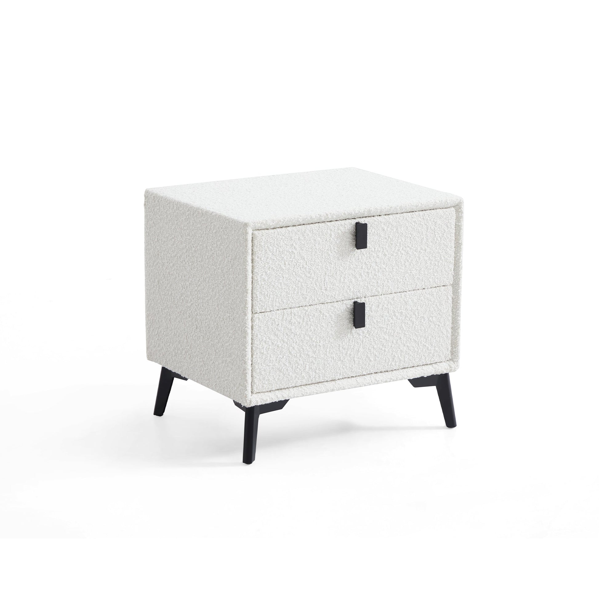 Cushy Boucle Fabric Nightstand-19.7"