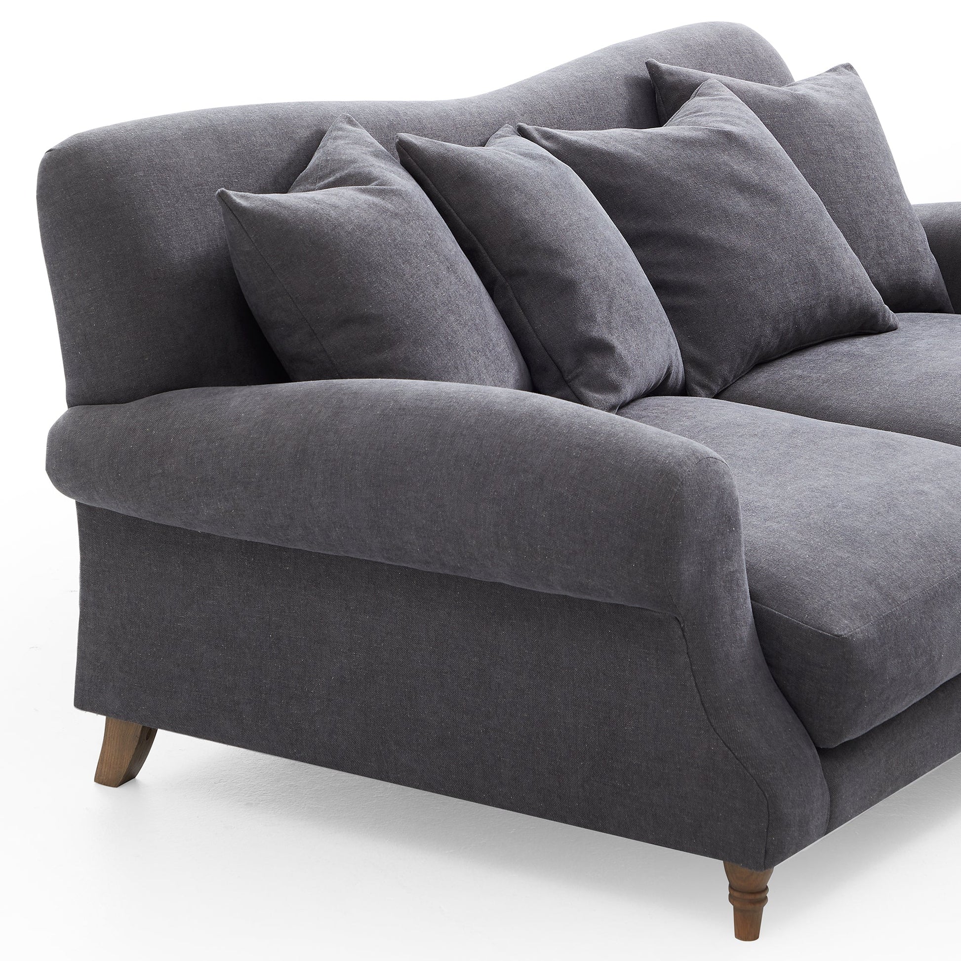 Isabelle Vintage Gray Fabric Sofa-Gray