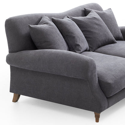 Isabelle Vintage Gray Fabric Sofa-Gray