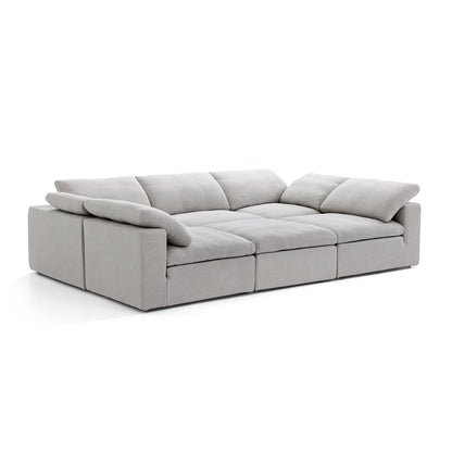 Tender Wabi Sabi Light Gray Sofa Bed-Gray-128.0"