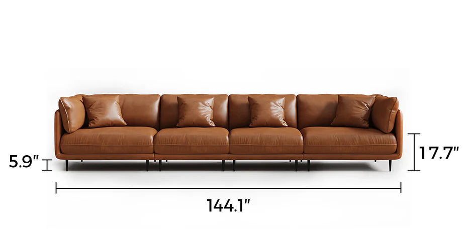 Vanilla Brown Leather Sofa