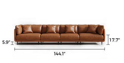 Vanilla Brown Leather Sofa