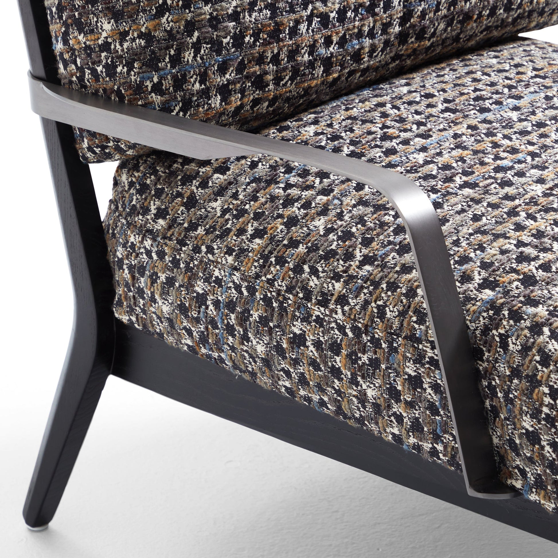Charcoal Gary Flax Linen Minimalist Leisure Chair-Black