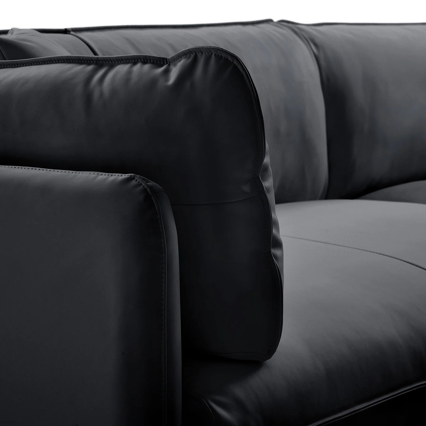Vanilla Black Leather Sofa